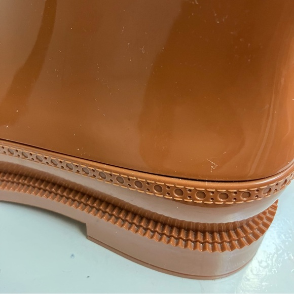 MELISSA Womens BRAZILIAN Wingtip Brogue Ankle Boot SIZE 7 Glossy Bordeaux Brown - Picture 12 of 13